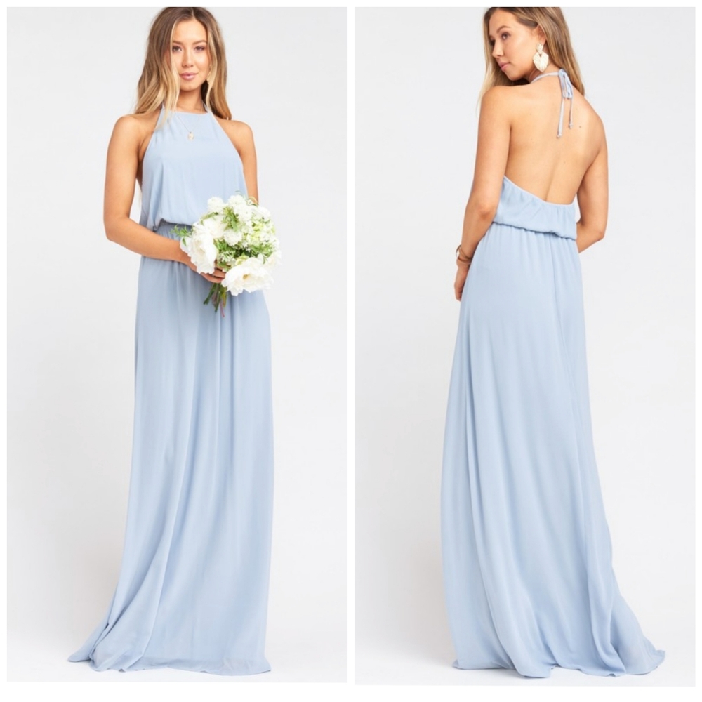 Show Me Your MuMu pale blue halter dress Small